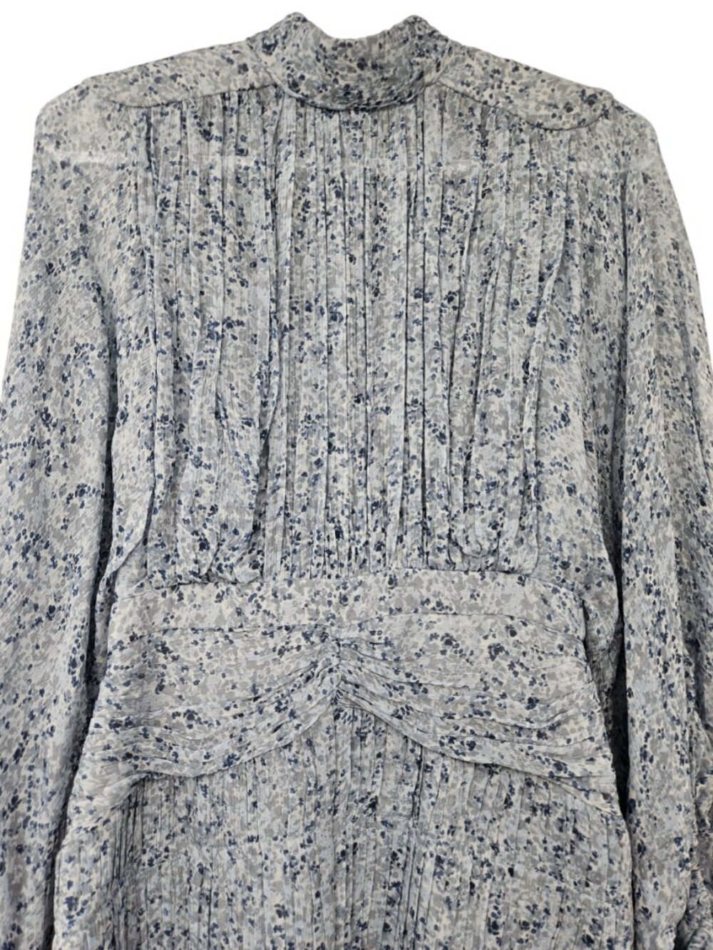 Shona Joy Harmony High Neck Ruched Mini Dress Blue Smoke Womens Size 4 NEW Party - Picture 5 of 16